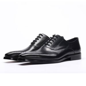 Zapatos Oxford de Vestir para Hombre, de Cuero Genuino de Alta Calidad, Casuales, con Punta Cuadrada Antideslizante, para Uso Profesional - Product Image 3