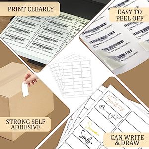 Étiquettes d'adresse autocollantes blanches A4 découpées, sans bois, vierges, pour l'expédition FBA, étiquettes d'emballage demi-feuille - Product Image 5