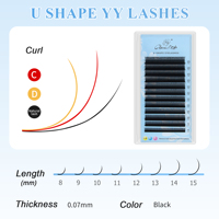 Extensions de cils synthétiques semi-faites à la main GLAMLASH UYY U 3D 4D 5D CDMLU Faux cils en forme de U