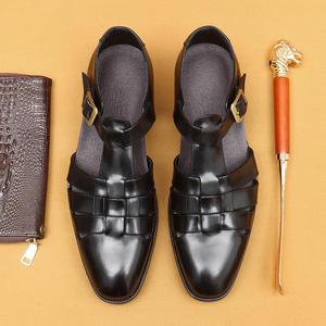 Sandalias de Cuero Personalizadas de Estilo Lujoso para Hombre 2026, Zapatos Transpirables de Cuero Genuino para Conducir - Product Image 4