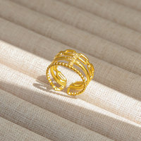 Bague de mode en gros en acier inoxydable étanche, style vintage, motif lèvres, ajustable pour femme