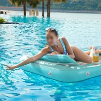 Aufblasbare Schwimmliege mit Kopfstütze und Farbstreifen – Wasserliege für Erwachsene, Pool, See, Strand, Sommerparty