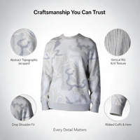 Pull en tricot jacquard géométrique pour homme, col rond, manches longues, hiver, décontracté, logo personnalisé OEM ODM