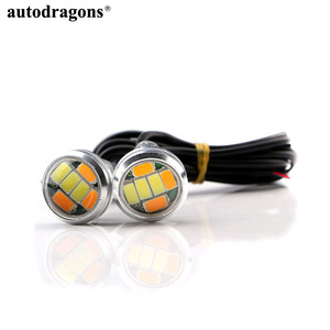 Feux de jour (DRL) 12V pour voiture, double couleur, type œil d'aigle, lampes de signalisation pour automobiles, DRL, accessoires de style automobile, phare LED œil d'aigle pour moto 23mm - Product Image 3