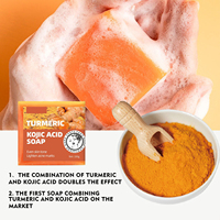 Savon artisanal à l'acide kojique et au curcuma, extrait végétal, pour des pores nettoyés – Savon à l'acide kojique et au curcuma