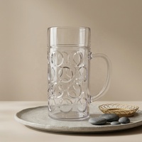 Grande tasse à bière en plastique de 1200 ml avec poignée, logo personnalisé, gobelet à boisson en plastique pour les festivals de la bière, adapté aux fêtes, aux événements et aux bars