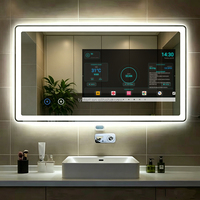 Miroir magique intelligent pour salle de bain, système Android, connecté en WIFI, miroir intelligent LED avec télécommande