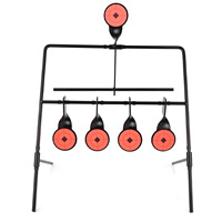 Équipement d'entraînement de chasse en plein air avec cible rotative métallique à réinitialisation automatique en cinq parties, doté d'un support.