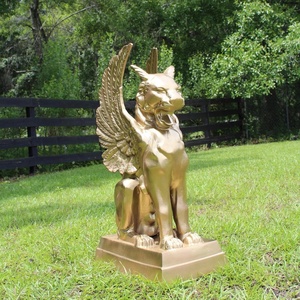 Tùy chỉnh cánh cho gargoyle hoặc <span class=keywords><strong>Griffin</strong></span> tượng đồng thau điêu khắc với đánh bóng vàng kết thúc tùy chỉnh kích thước cho cửa trang trí - Product Image 1