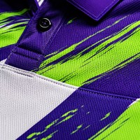 Conjunto de Camisetas de Fútbol con Cuello Polo Personalizadas al por Mayor, Sublimación con Efecto de Pincel, Ropa Deportiva para Equipos de Fútbol, Fabricante OEM, Absorbe la Humedad