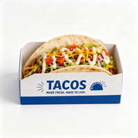 Boîtes à tacos en gros avec porte-gobelet, emballages jetables personnalisés en papier pour plats rapides