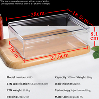 Vente en gros de boîtes à tiramisu écologiques, grandes et transparentes, en matériau PS, contenants en plastique de qualité alimentaire pour l'emballage de desserts, gâteaux et pâtisseries