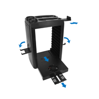 KJH Station de charge de stockage multifonctionnelle pour PS4 Ventilateur de refroidissement Contrôleur filaire Compatible PS4/Slim/Pro pour Playstation 4