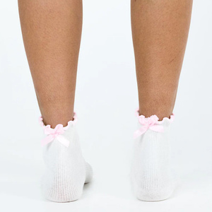 Custom Logo Ballet Embroidery Tube Crew Ruffle Frills <strong>Socks</strong> Non-Slip Bow Yoga Pilates <strong>Socks</strong> Grip Barre Trampoline <strong>Socks</strong> - Product Image 5