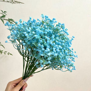 Arreglo de Flores Artificiales de Baby's Breath, Florero de Plástico Blanco, Decoración para el Hogar y la Oficina, Accesorios para Bodas - Product Image 5