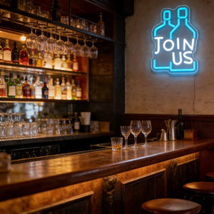 Letrero Luminoso LED 'JOIN US', Luz Acrílica USB Regulable para Decoración de Fiestas y Espacios Comunitarios - Product Image 4