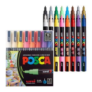 مجموعة علامات Uni Posca مع رسم بنصائح قابلة للعكس للوازم الفنية ، طلاء القماش ، علامات النسيج - Product Image 3