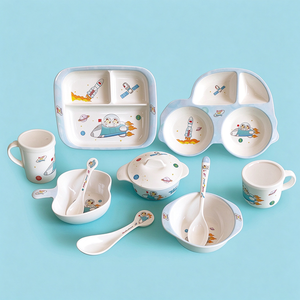 Juego de Platos de Dibujos Animados para Niños, Hecho de Material de <span class=keywords><strong>Melamina</strong></span> de Grado Alimenticio, <span class=keywords><strong>Resistente</strong></span> a Caídas y Duradero - Product Image 2