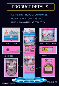 Mini Distributore Automatico a Doppia Funzione per <span class=keywords><strong>Gumball</strong></span> e Capsule a Sorpresa a Sei Colori, a Moneta - Product Image 4