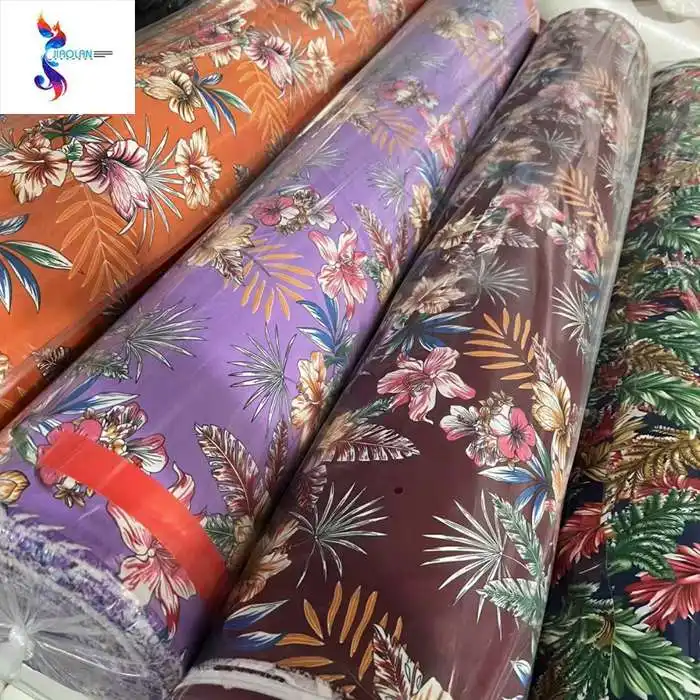 Shaoxing textile double twill 100D 4-ways spandex print tessuto stock lot in cina