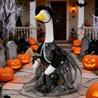 JXANRY Neue Halloween-Gänse-Dekoration Hexenbesen-Kostüm Gruseliger Verspielter Stil Zhejiang Garten-Feiertagsdekoration
