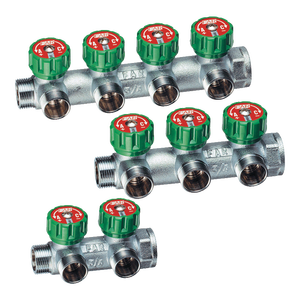 Collettore Lineare Maschio/Femmina da 3/4\" con Valvole di Intercettazione FAR a 4 Vie 24x19 Categoria Prodotto Rubinetti di Intercettazione - Product Image 1