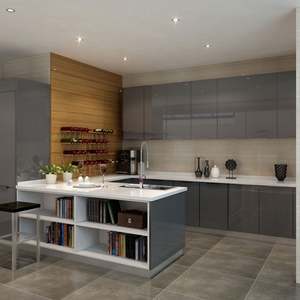 Luxury <b>Kitchen</b> Cabinet Item American Style Grey Cupboard Furniture Modern Carcase Custom Marble Accessories - Product Image 3