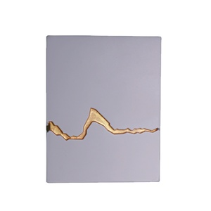 C & H Mountain Cracks Mèche en bois de guérison naturelle Massage en gros Yoga <span class=keywords><strong>Ciment</strong></span> Navire Support luxueux Cire de soja Bougie parfumée - Product Image 1