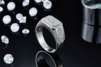 Bague de mariage pour homme R14460, nouveau design, bague de fiançailles en argent sterling 925 avec diamant moissanite, bijoux de mode