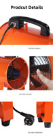 Ventilateur axial à roulement à billes de 6 pouces, portable, anti-explosion, résistant aux hautes températures, pour l'extraction de la fumée dans les restaurants