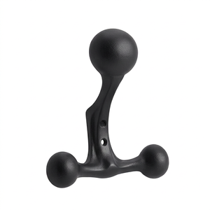 Modern <b>Black</b> Metal Wall <b>Hook</b> Stylish Design For Bathroom Kitchen And Living Space Perfect Home Decoration Elegant Storage Holder - Product Image 1
