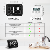 Horloge Minuterie Numérique Moderne à Gros Boutons, Affichage LED Ultra Clair, 3 Modes Sonores, 99 Minutes 55 Secondes, Étudiant, Plastique, Écologique, 30
