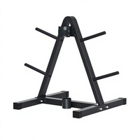 Équipement de fitness à domicile Aichen, support de barre multifonctionnel pliable en métal avec barres et organisateur de plaques de poids