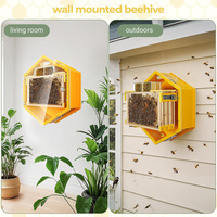 Holz-Bienenhaus Habitat Hotel mit Bambusröhren Mauerbienen-Haus Holz-Bienenstock