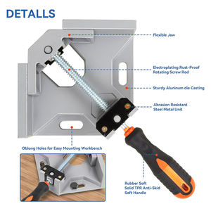 Nouveaux outils de fixation simple dégagement rapide fermer l'extrémité coin en alliage d'aluminium pince à <span class=keywords><strong>bois</strong></span> multifonction 90 degrés pince de soudage à Angle droit - Product Image 3