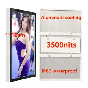 Panneau numérique LCD extérieur refroidi en aluminium IP67 étanche 3500 nit Totem 55 pouces Kiosque US pour une utilisation en position horizontale