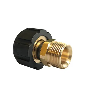 METRIC M22 15MM FEMALE TO M22 14MM MALE Adapter High Pressure Washer Fittings Hose Connector Extension Coupler Brass Pipe Joint