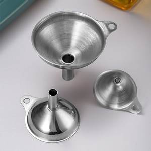 Set corong dapur silikon corong logam baja tahan karat Food Grade untuk corong kecil bumbu minyak esensial untuk pengisian botol - Product Image 5