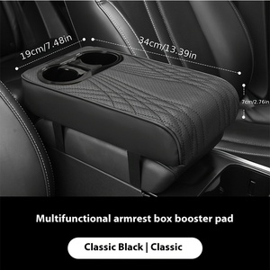 Vendita Diretta Transfrontaliera: <span class=keywords><strong>Bracciolo</strong></span> <span class=keywords><strong>Universale</strong></span> per <span class=keywords><strong>Auto</strong></span> con Cuscinetto Rialzato, Portabicchieri e Copertura Protettiva Multifunzionale con Vano Laterale - Product Image 4