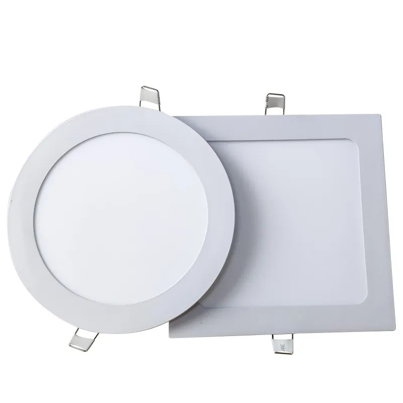 Hot Sale Ultra Thin Slim LED Flat Panel lights 3W 6W 9W 12W 15w 18w 24w Round Square Ceiling Led Panel Light