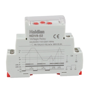 Mỏng 110V-240V kín bảo vệ và giám sát điện áp giai đoạn chuyển tiếp NDV8-02 DIN đường sắt duy nhất giai đoạn điều khiển điện áp chuyển tiếp - Product Image 3
