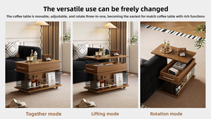 Mesa Auxiliar de Sofá Moderna y Elegante, Ecológica, Duradera, Multifuncional, Móvil, con Almacenamiento, Tipo Loft, Carrito Auxiliar para Café - Product Image 2