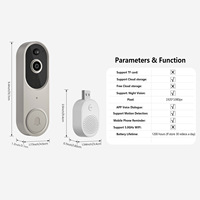 Smart Wireless 1080P IP65 Waterproof Video Doorbell Night Vision Two-way Talk Motion Detection Cloud Storage 2.4GHz WiFi Battery