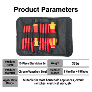 Insulated <b>Screwdriver</b> Set 10 Pcs Phillips Bit Anti-Slip Handle Matte Finish For Home Electrical Repair - Product Image 5