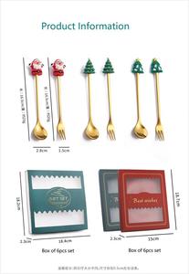 ชุดช้อนกาแฟสแตนเลสสตีลชุดช้อนทองของขวัญคริสต์มาสขายดี - Product Image 5