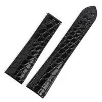 Nouveau bracelet de montre en cuir véritable à motif crocodile, noir et marron, 20 mm 22 mm, souple, sans boucle, pour Longines L4 L2 Seiko