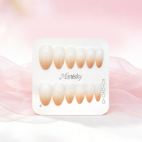 Faux ongles en ABS faits à la main style INS simple, forme amande, dégradé ombré, 12 pièces, réutilisables, couverture complète, pré-conçus
