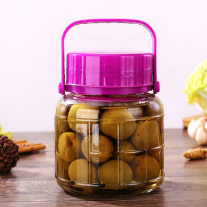 Conteneur en verre de 5 gallons à large ouverture pour cornichons, grand carboy en verre, fermentateur pour brassage maison, vin rouge, vin de prune avec couvercle à poignée - Product Image 2