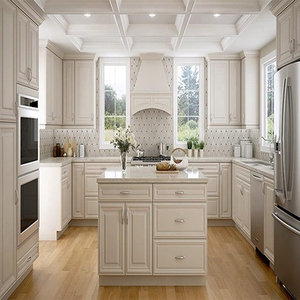 Mobile da <span class=keywords><strong>Cucina</strong></span> Bianco Piccolo in Laminato Design Moderno di Lusso Beige in Libano - Product Image 5