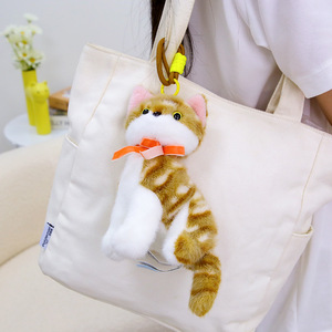 ตุ๊กตาแมวจำลองขนาด 18/25 ซม. ตุ๊กตาแมวสีเทา ตุ๊กตาแมวสีส้ม แมวสีดำขาว ลายดอกไม้สามดอก ตุ๊กตาแมวเหมือนจริง - Product Image 2